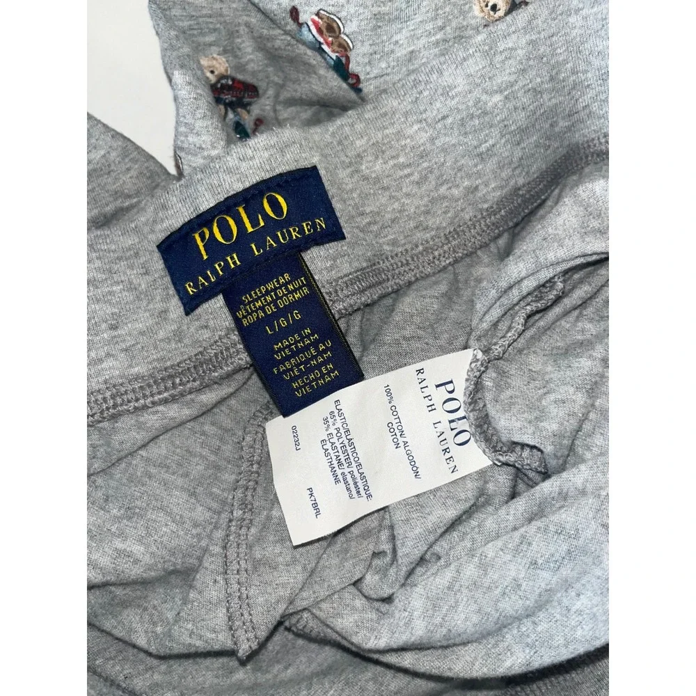 Polo Ralph Lauren Mens Polo Bear All Over Print‎ Jogger Pajama Pants Gray Large